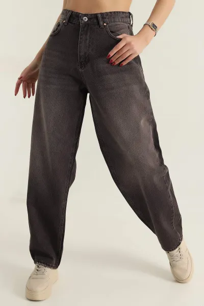 Kahve Mom Kadın Kot Pantolon 417086