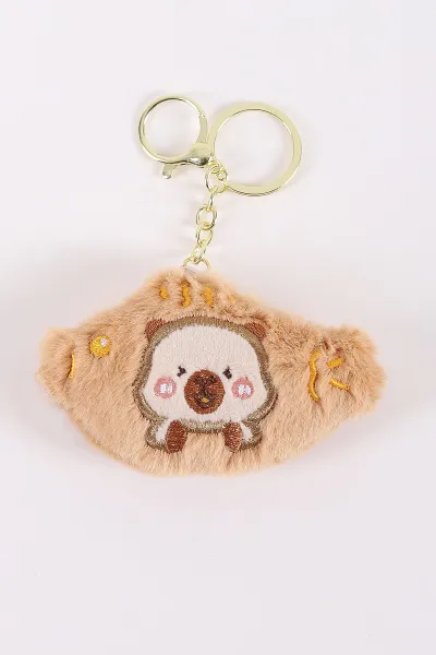 Kahve Nakışlı Peluş Anahtarlık&Çanta Süsü 445988