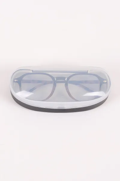 Kahve Oval Tasarım Mavi Işık Filtreli   Şık Unisex  Kutulu  Şeffaf İmaj  Gözlük 458833