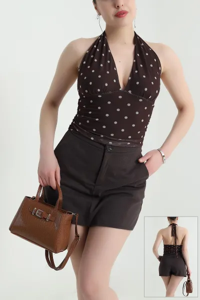 kahve-puantiyeli-astarli-kadin-tul-bluz-454498