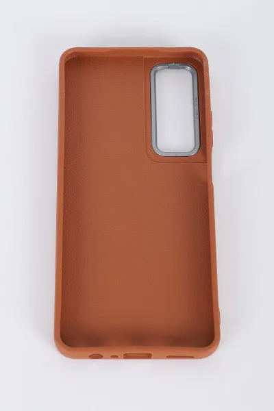 Kahve Realme C65 Uyumlu Armory Serisi Sert Slikon Telefon Kılıfı 396410