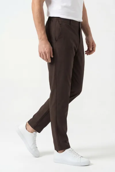 Kahve Regular Fit Beli Lastikli Erkek Pantolon 430617
