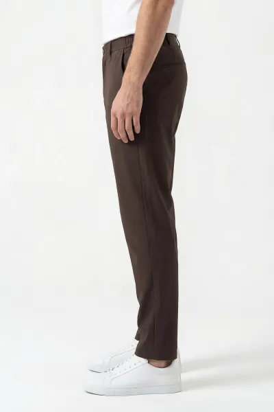 Kahve Regular Fit Beli Lastikli Erkek Pantolon 430617