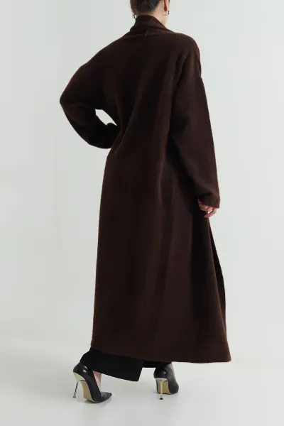 Kahve Sakallı Uzun Kadın Hırka 499577