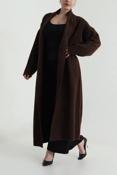 Kahve Sakallı Uzun Kadın Hırka 499577