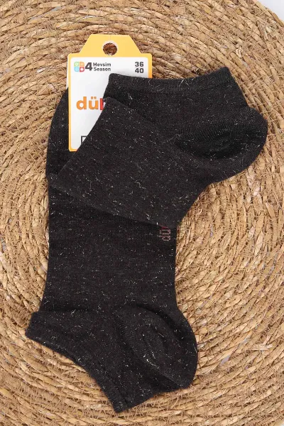 Kahve Simli Dört Mevsim Kadın Modal Soket Patik Çorap (36-40) 476966