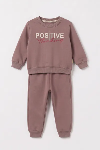 Kahverengi (1-5 Yaş)  3 İp Şardonlu   Baskılı Sweatli  Positive  Nakışlı Yelekli  Erkek Çocuk 3'lü Takım 498194