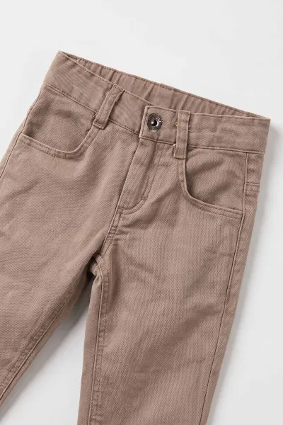 Kahverengi (1-5 Yaş) Bodyli Triko Kazaklı  Gabardin Pantolonlu Erkek Çocuk 3'lü Takım 500876