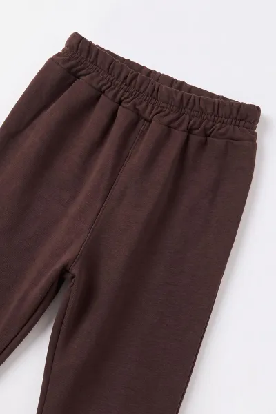 Kahverengi (1-5 Yaş) Boya Baskılı Sweatli 2 İp Erkek Çocuk Mevsimlik Takım 496024