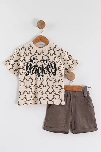 kahverengi-1-5-yas-karakter-baskili-tisortlu-muslin-sortlu-erkek-cocuk-yazlik-takim-436645