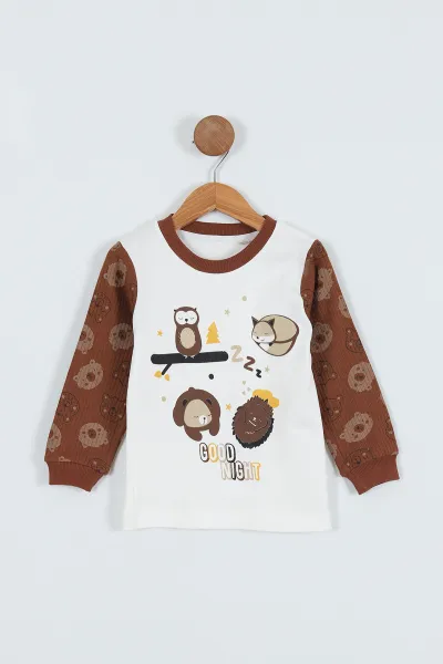 kahverengi-1-9-yas-baskili-kiz-cocuk-sweat-275790