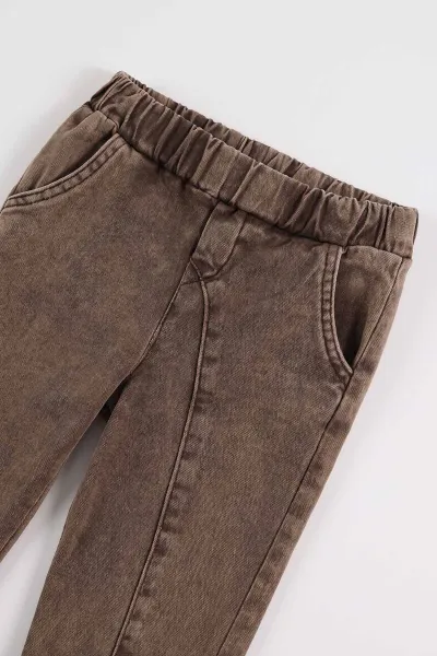 Kahverengi (2-5 Yaş)Kapüşonlu Çıtçıt Düğmeli Gabardin Ceket Pantolonlu Erkek Çocuk 3'lü Takım 477976