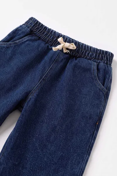 Kahverengi (2-5 Yaş)Yakalı Düğmeli Kot Pantolonlu Erkek Çocuk Takım 478979