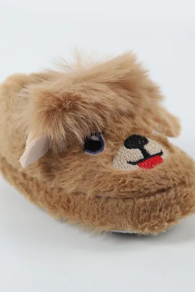 Kahverengi ( 21 - 24 )Peluş Figürlü Çocuk Panduf 497067