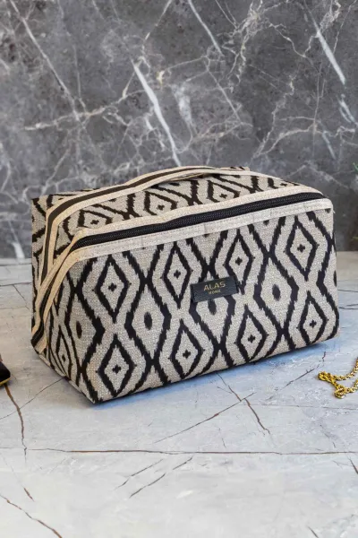 Kahverengi 24x13x14 Bohe Seyahat Makyaj Çantası 250459