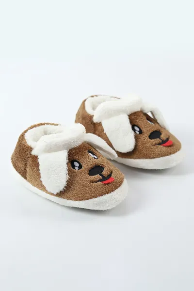 Kahverengi ( 29 - 34 ) Peluş Figürlü Erkek Çocuk Panduf 494661