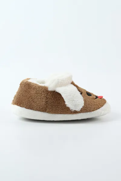 Kahverengi ( 29 - 34 ) Peluş Figürlü Erkek Çocuk Panduf 494661