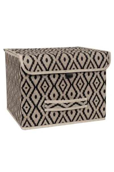 Kahverengi 30x30x23 Kapaklı Kutu Mini Raf Düzenleyici 249877