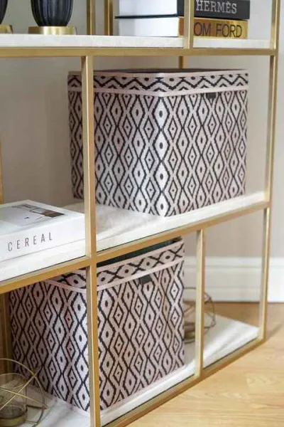 Kahverengi 30x30x30 Bohe Raf Düzenleyici Kutu Dolap Organizer 249789