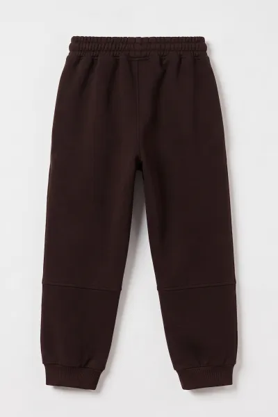 Kahverengi (4-13 Yaş) Belden Bağcıklı Cepli 2 İp Erkek Çocuk Eşofman Altı 496057