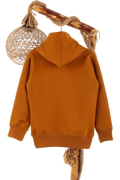 Kahverengi (5-8 Yaş) Future Baskılı Kapüşonlu Erkek Çocuk Sweat 152709