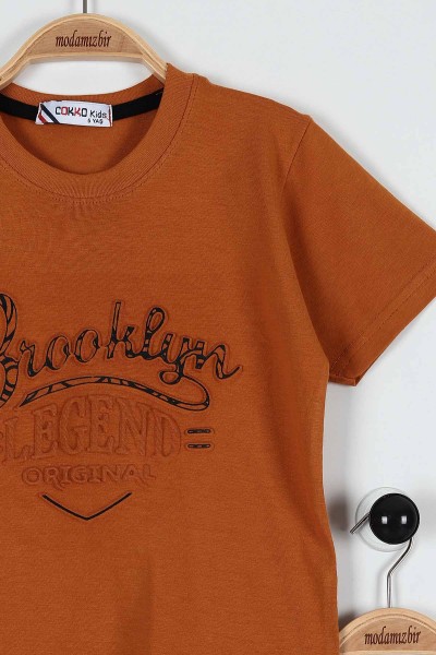 Kahverengi (9-12 Yaş) Brooklyn Legend Baskılı Belden Bağlamalı Erkek Çocuk Takım 183088