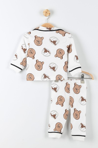 Kahverengi (9-18 Ay) Gülen Ayı Pijama Takım 176453
