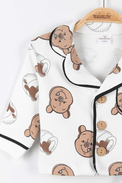 Kahverengi (9-18 Ay) Gülen Ayı Pijama Takım 176453