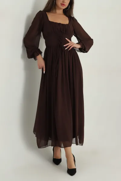 kahverengi-bagcikli-tasarim-kadin-sifon-elbise-400456