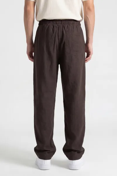 Kahverengi Baggy Belden Bağlamalı Erkek Pantolon 445657
