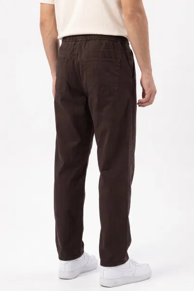 Kahverengi Baggy Belden Bağlamalı Erkek Pantolon 491807