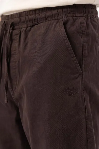 Kahverengi Baggy Belden Bağlamalı Erkek Pantolon 491807