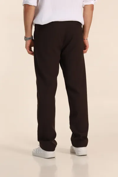 Kahverengi Baggy Likralı Duble Kumaş Erkek Pantolon 345000