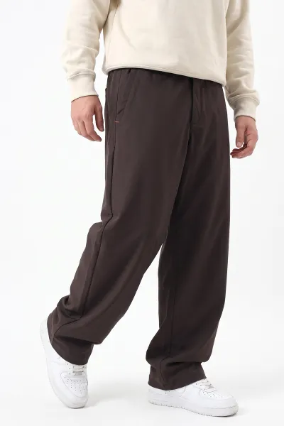 Kahverengi Baggy Yeni Sezon Belden Bağlamalı Erkek Pantolon 493241