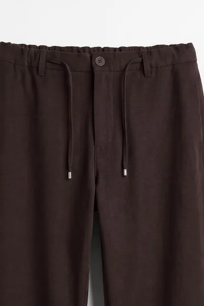Kahverengi Baggy Yeni Sezon Belden Bağlamalı Erkek Pantolon 500355