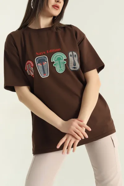 kahverengi-baskili-iki-ip-kadin-oversize-tisort-356683