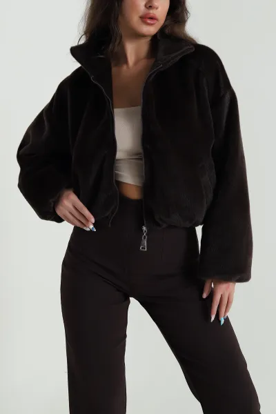 Kahverengi Bassic Bomber Fox Kadın Mont 484227