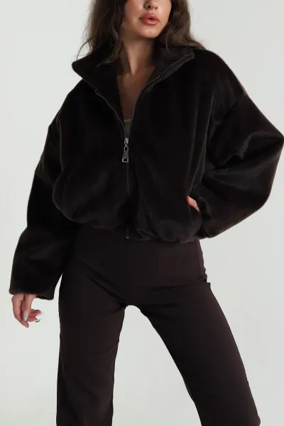 Kahverengi Bassic Bomber Fox Kadın Mont 484227