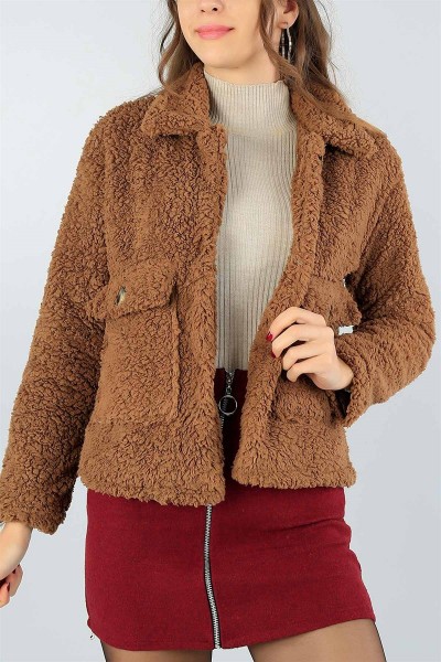 Kahverengi Bayan Astarlı Kuzu Polar Mont 46135