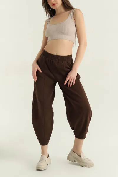 kahverengi-bel-lastikli-gabardin-salvar-kadin-pantolon-357405
