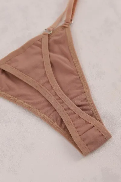 Kahverengi Beli Ayarlanabilir Kadın Tanga Külot 415959