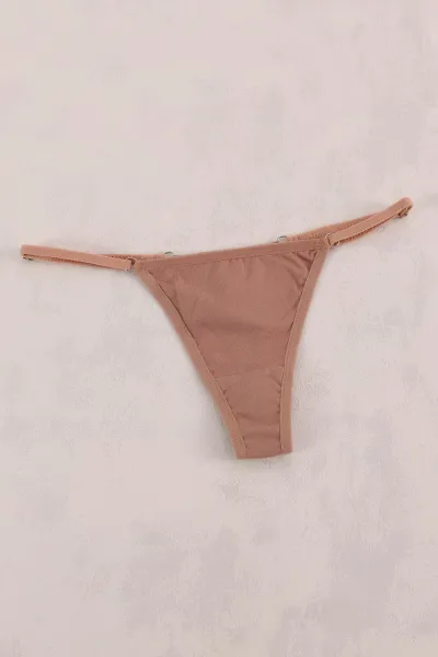 Kahverengi Beli Ayarlanabilir Kadın Tanga Külot 415959