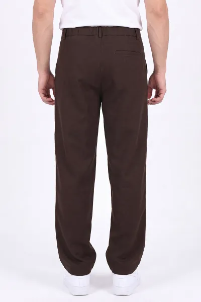 Kahverengi Beli Lastikli Baggy Erkek Pantolon 472214