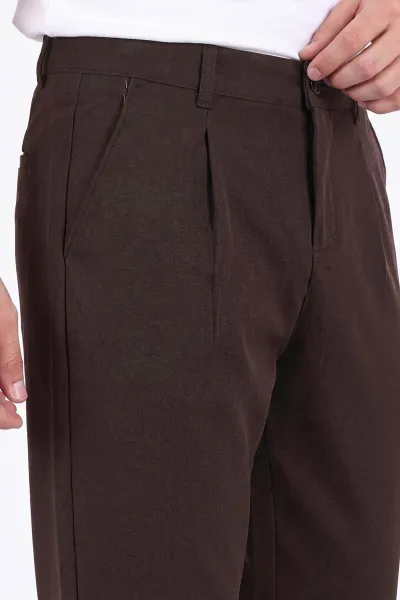 Kahverengi Beli Lastikli Baggy Erkek Pantolon 472214