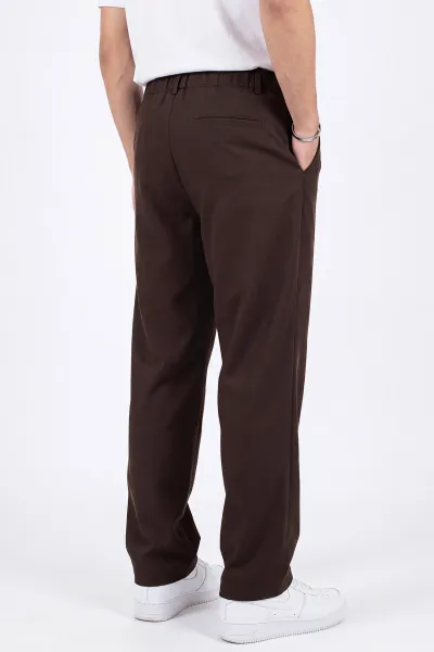 Kahverengi Beli Lastikli Baggy Erkek Pantolon 472214