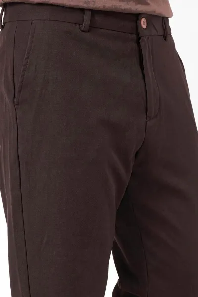 Kahverengi Beli Lastikli Double Kumaş Erkek Pantolon 472196