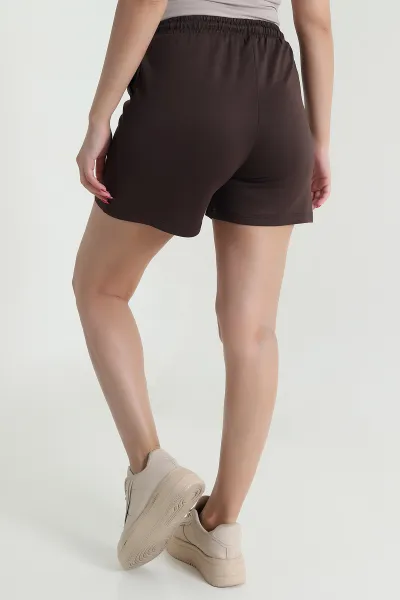Kahverengi Beli Lastikli Oysho Kadın Şort 478553