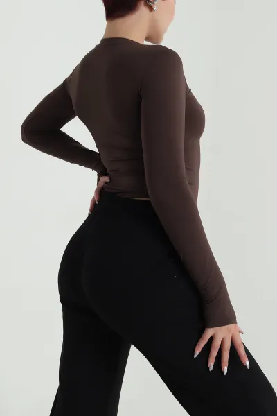 Kahverengi Belize Kadın Zıbın Bluz 484358