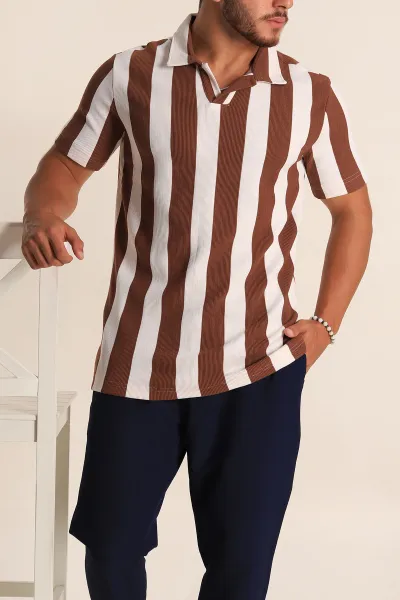 kahverengi-beyaz-regular-fit-cizgili-polo-yaka-erkek-tisort-268622