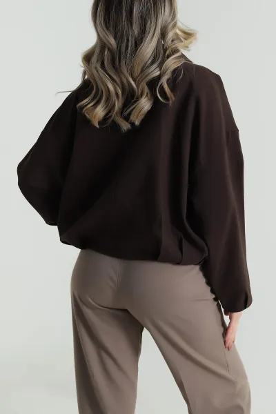 Kahverengi Bezayağı Kadın Bomber Mont 485906